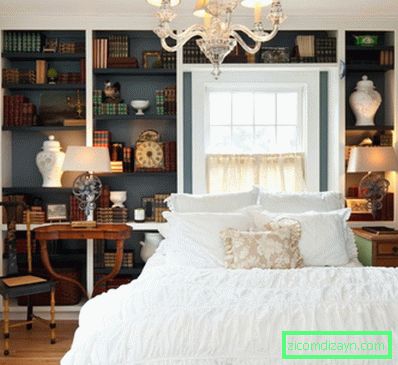küçük konfor yatak odalı-tasarım ile inşa-kitap rafları-beyaz-tek yatakta