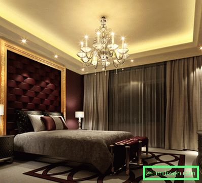çekici-ev-dekorasyon-için-otel-Modern yatak odalı-tasarım-fikirler-harika-kristal-dallı-avizeler-ve-rahat-çizgili kahverengi-yastıklı-yastık-kuşatılmış-sevimli-yuvarlak davul-masa-lamp- as-de-as-large-mode