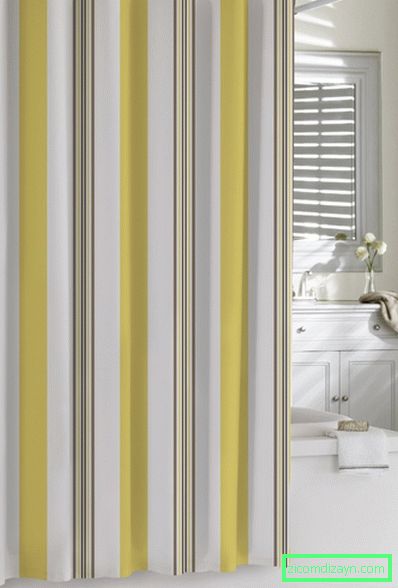 sarı-beyaz-gri duş perdesi-on-l-şekilli çelik-çubuk-kombine-ile-beyaz beton stand-küvet yerleştirilen-beyaz seramik döşeli-kat olarak-iyi- perde olarak-duş-de-sarı-gri duş perdeleri